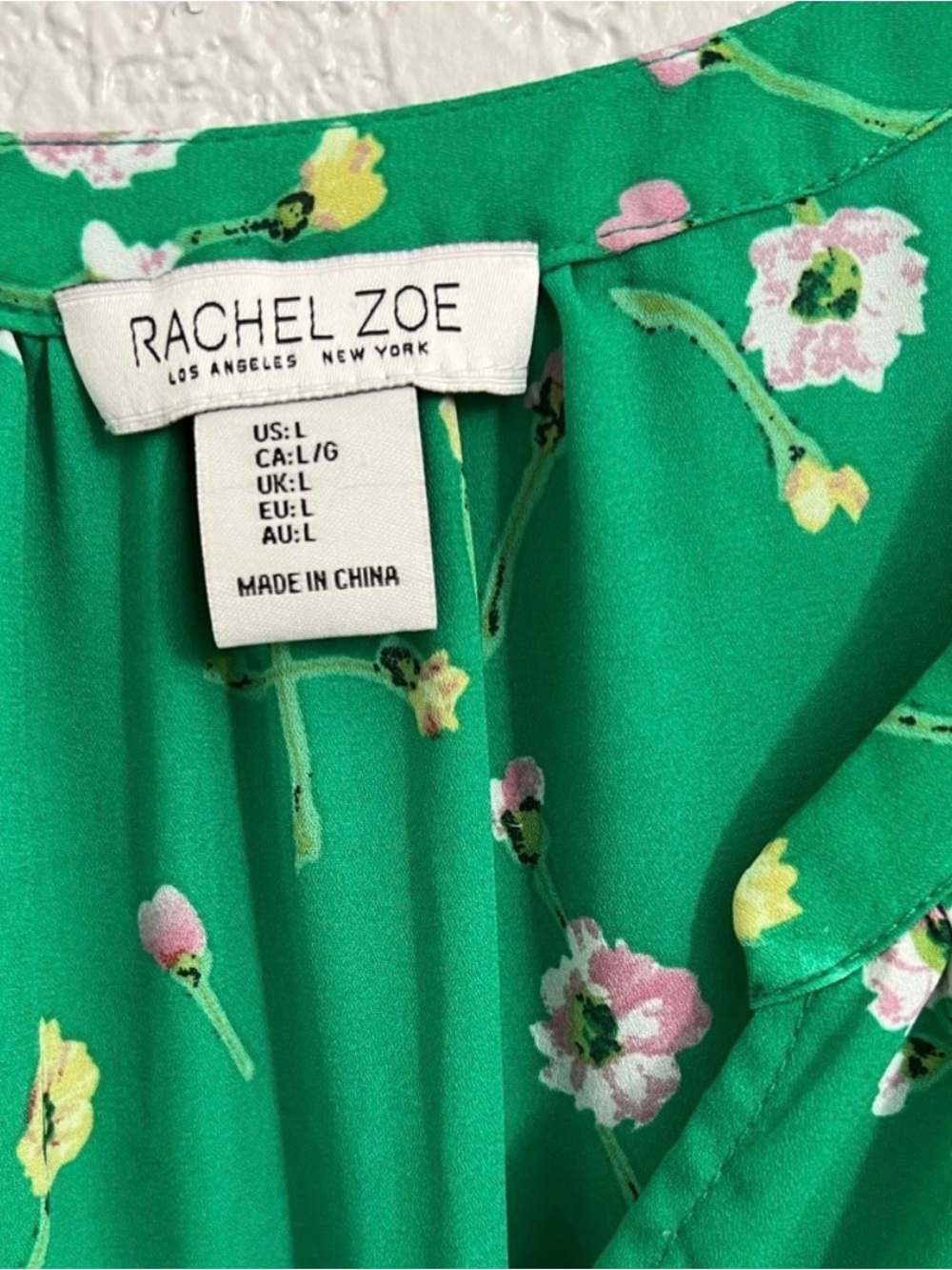 Rachel Zoe Green Yellow Pink Floral print Sleeveless Casual Blouse Tops Classic - Picture 2 of 4